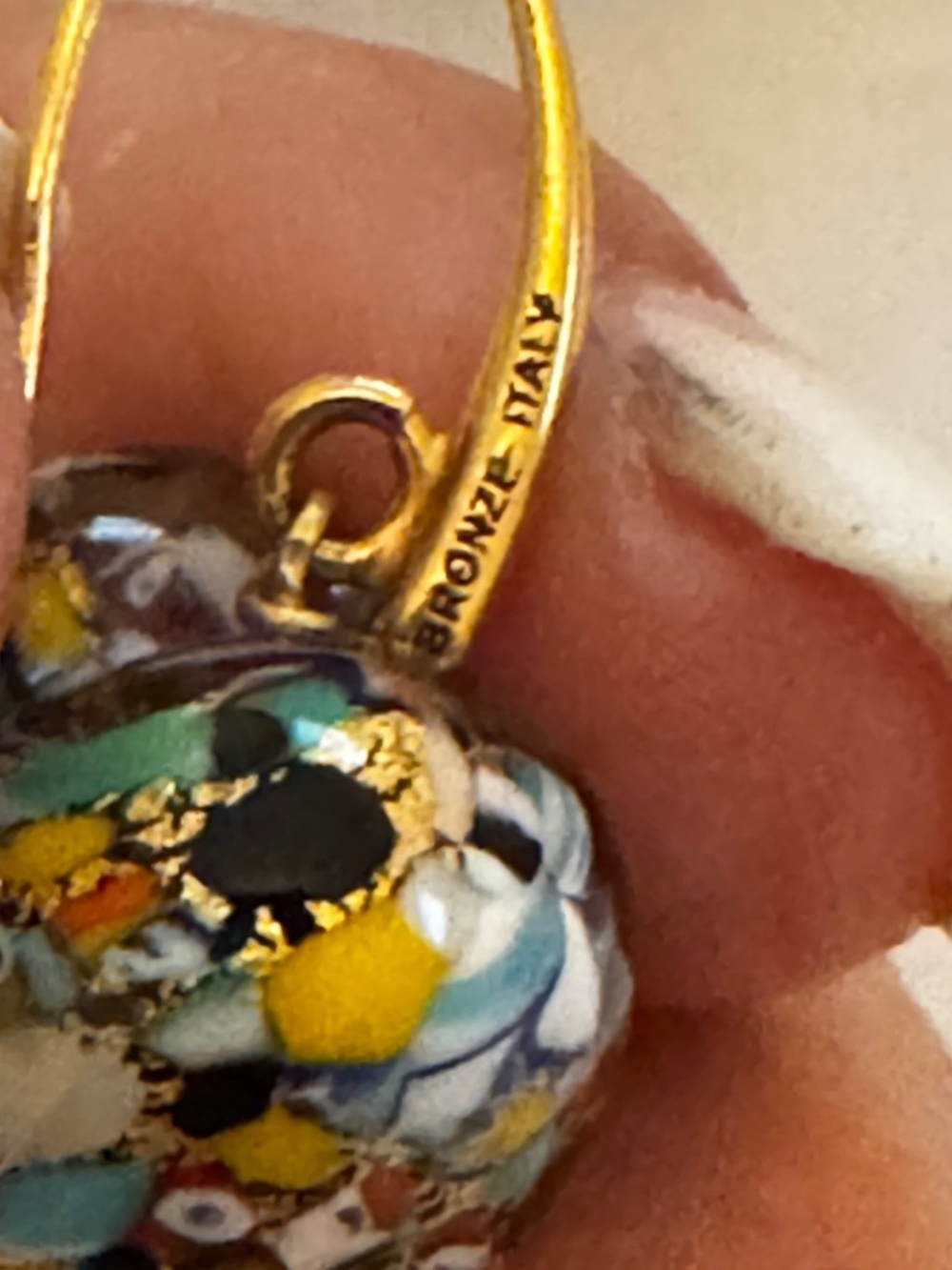 Murano Glass Heart Earings Gold Wires - Picture 10 of 11